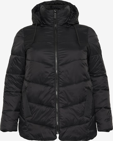 KAFFE CURVE Winter jacket in Black: front
