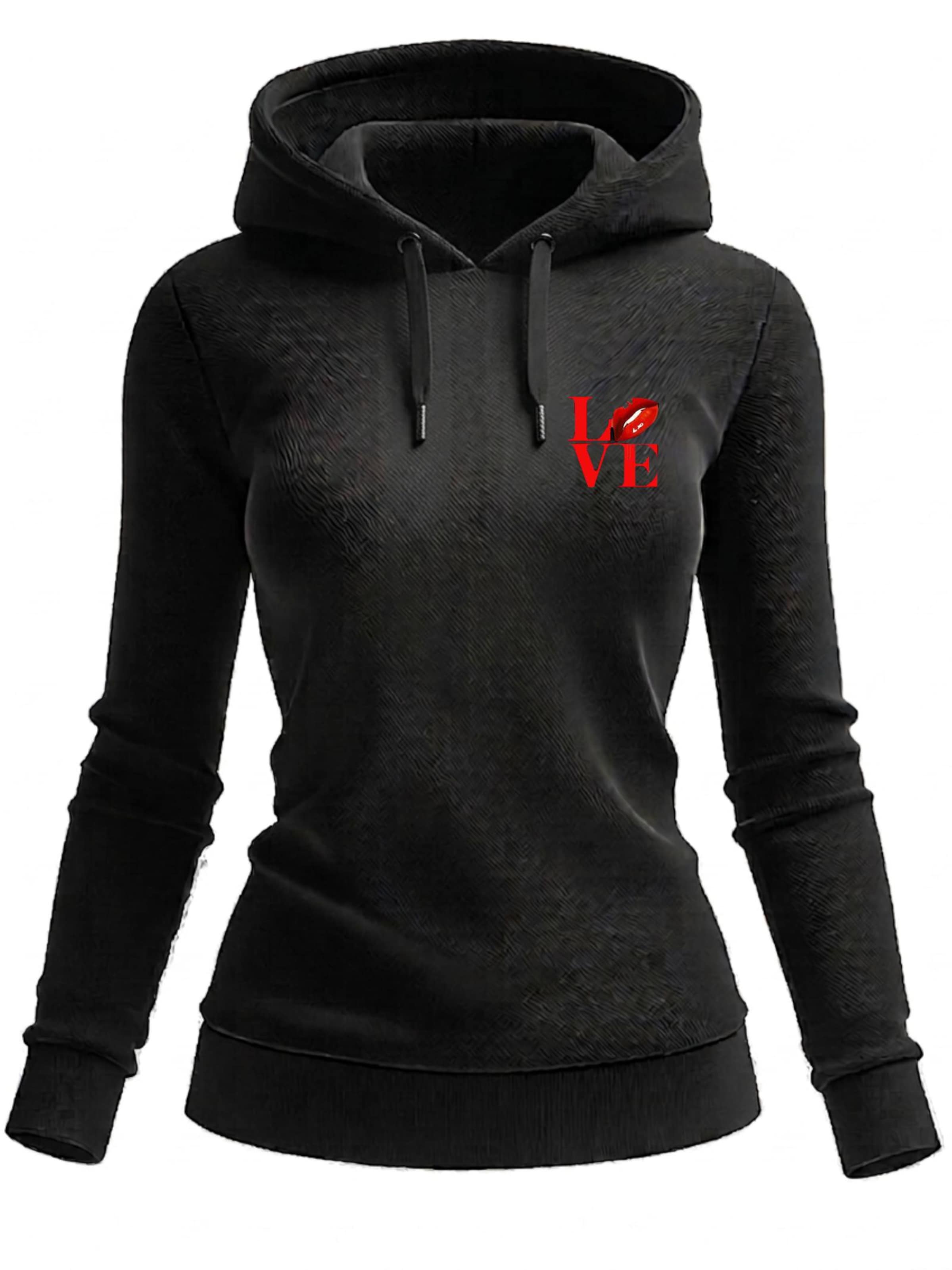 RMK Sweatshirt 'Love' in Black: front