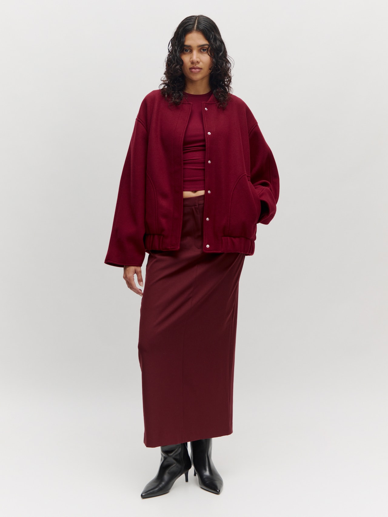 EDITED Jupe 'Kyrene' bourgogne