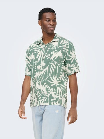 Only & Sons Regular fit Srajca 'ONSELI' | zelena barva: sprednja stran