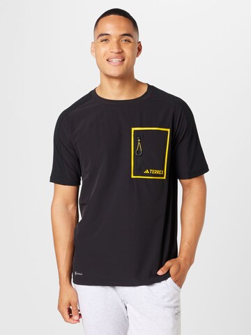 T-Shirt fonctionnel 'National Geographic' ADIDAS TERREX en noir : devant