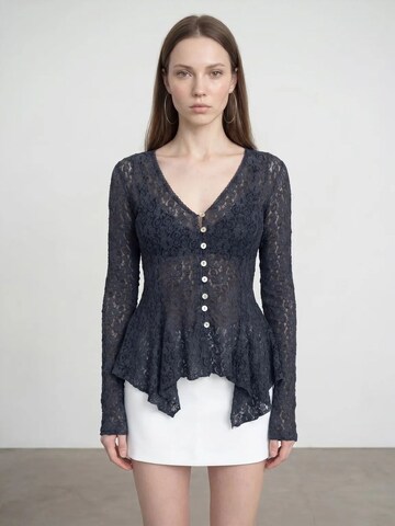 Dilvin Gebreid vest in Blauw