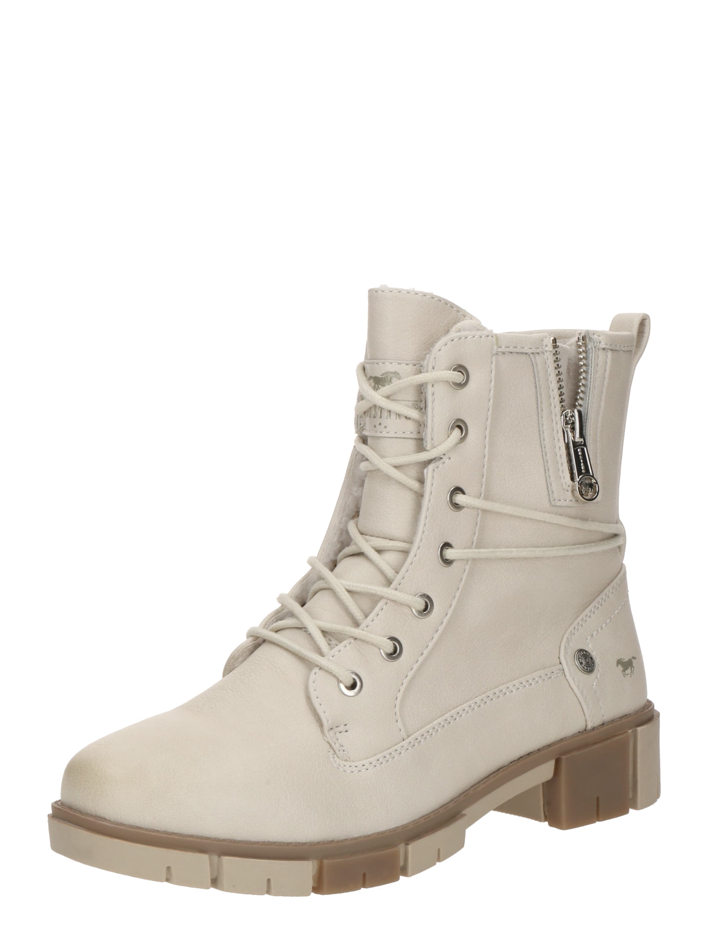 MUSTANG Ниски ботуши с връзки в бежово: отпред