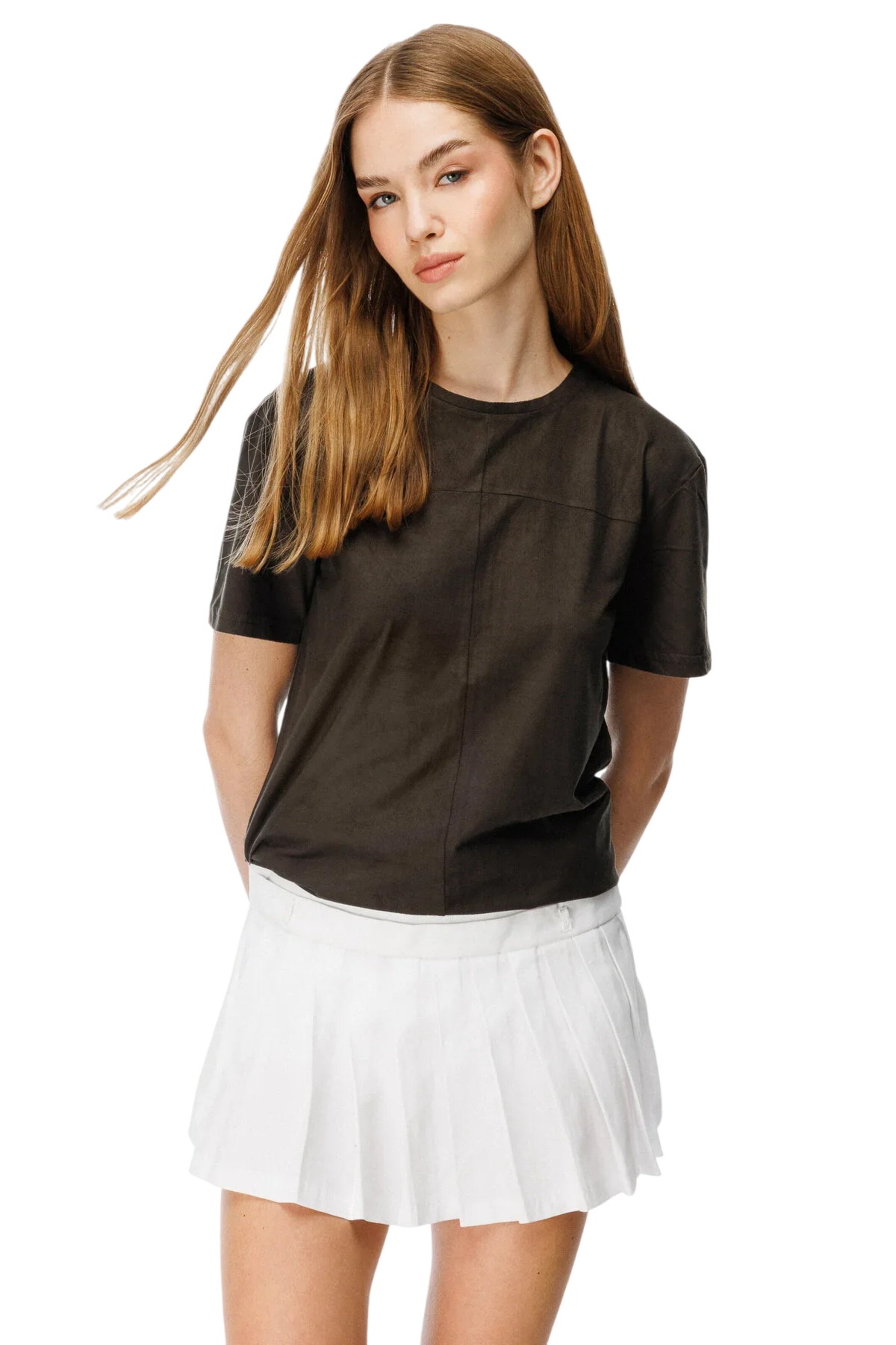 Alexa Dash T-Shirt in Braun: Vorderseite