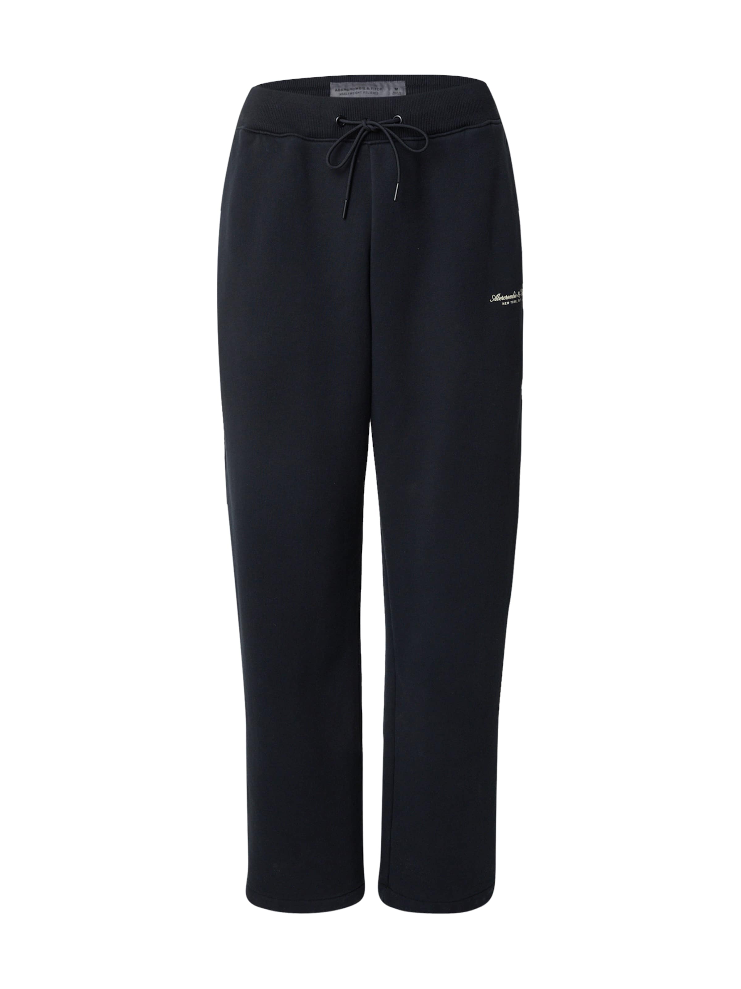 Abercrombie & Fitch Loosefit Housut värissä musta: etupuoli