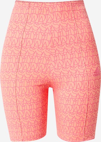 ADIDAS SPORTSWEAR Slimfit Spodnie sportowe 'Allover Graphic Biker' w kolorze pomarańczowy: przód