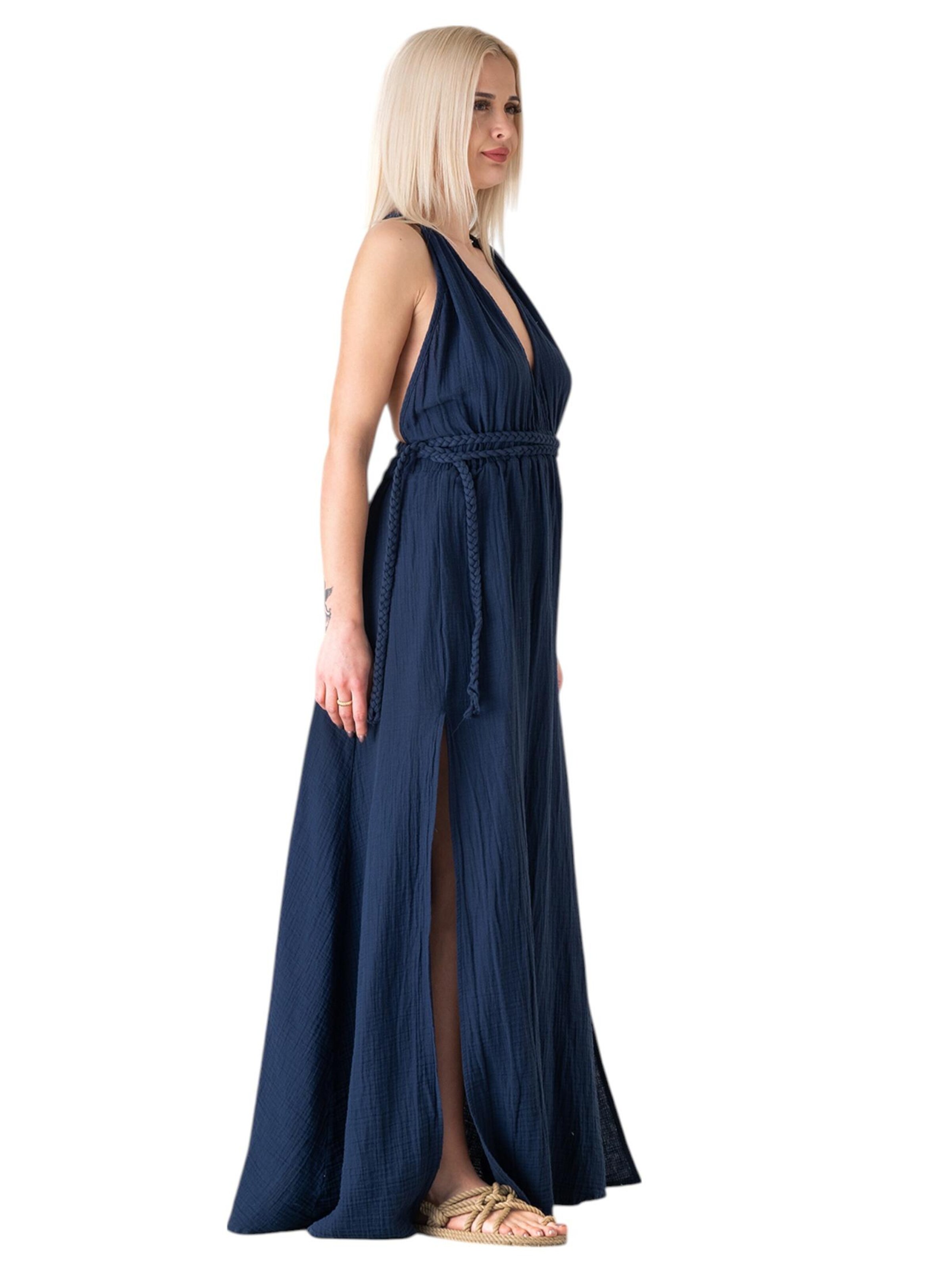 WENOR Jurk 'AURELA-BOHO' in Blauw