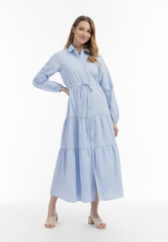usha WHITE LABEL Skjortklänning i blå: framsida