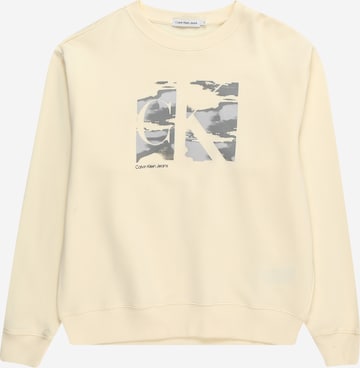 Calvin Klein Jeans Sweatshirt 'SERENITY' i vit: framsida