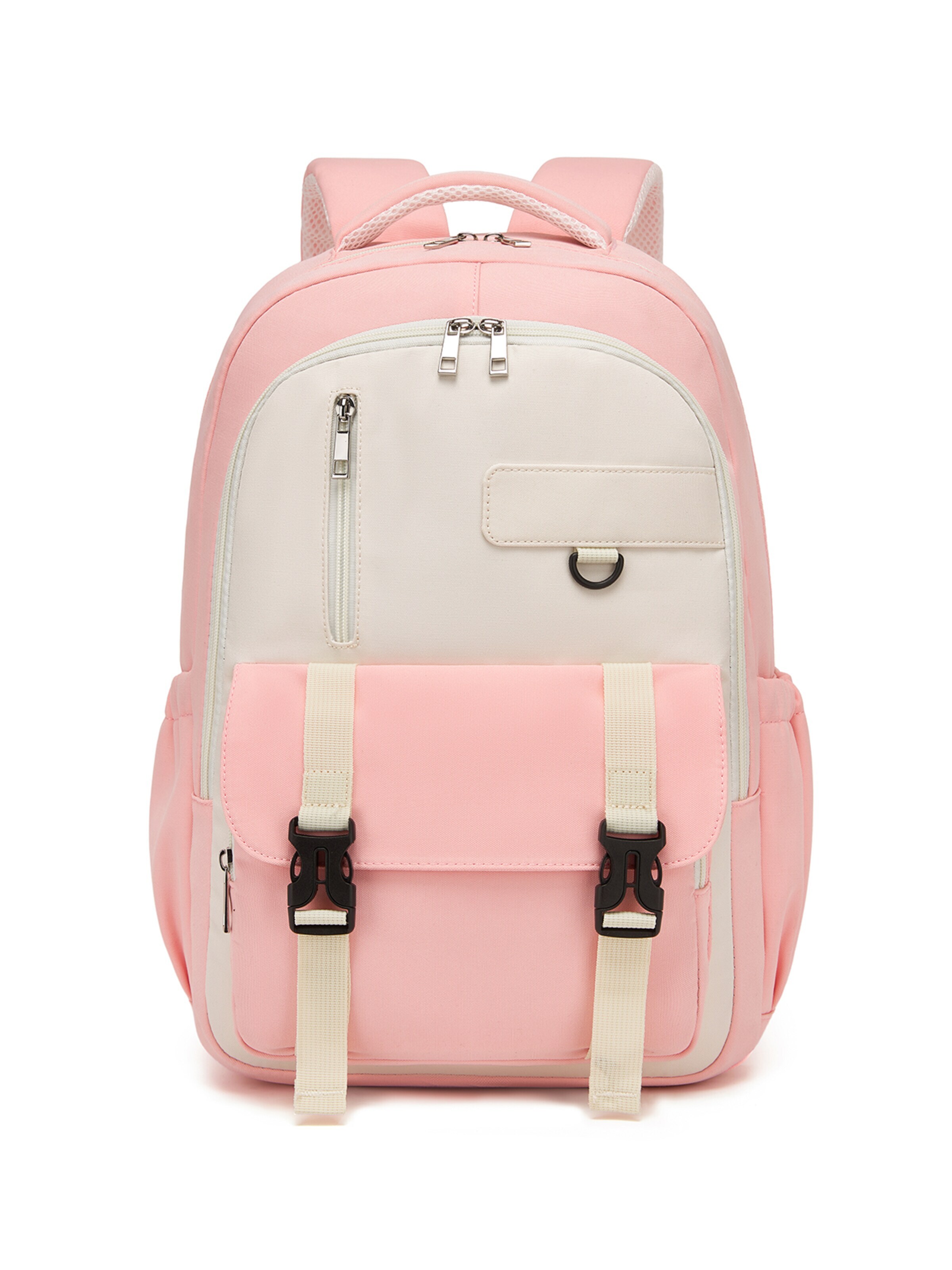 Kono Backpack 'KONO Schulrucksack 40x30x20 cm für Mädchen – Wasserabweisendes Polyester, 15,6 Zoll Laptopfach, großes Flaschenfach, leichte Schultasche mit Organizer-Fächern' in Pink: front