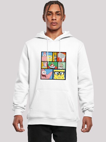 Sweat-shirt 'Spongebob Squarepants Collage' F4NT4STIC en blanc : devant