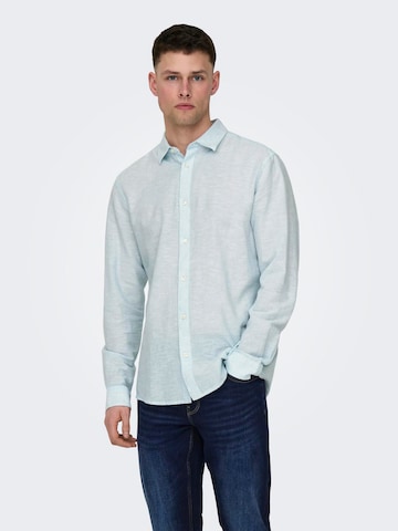 Only & Sons Slim fit Button Up Shirt 'Caide' in Blue: front