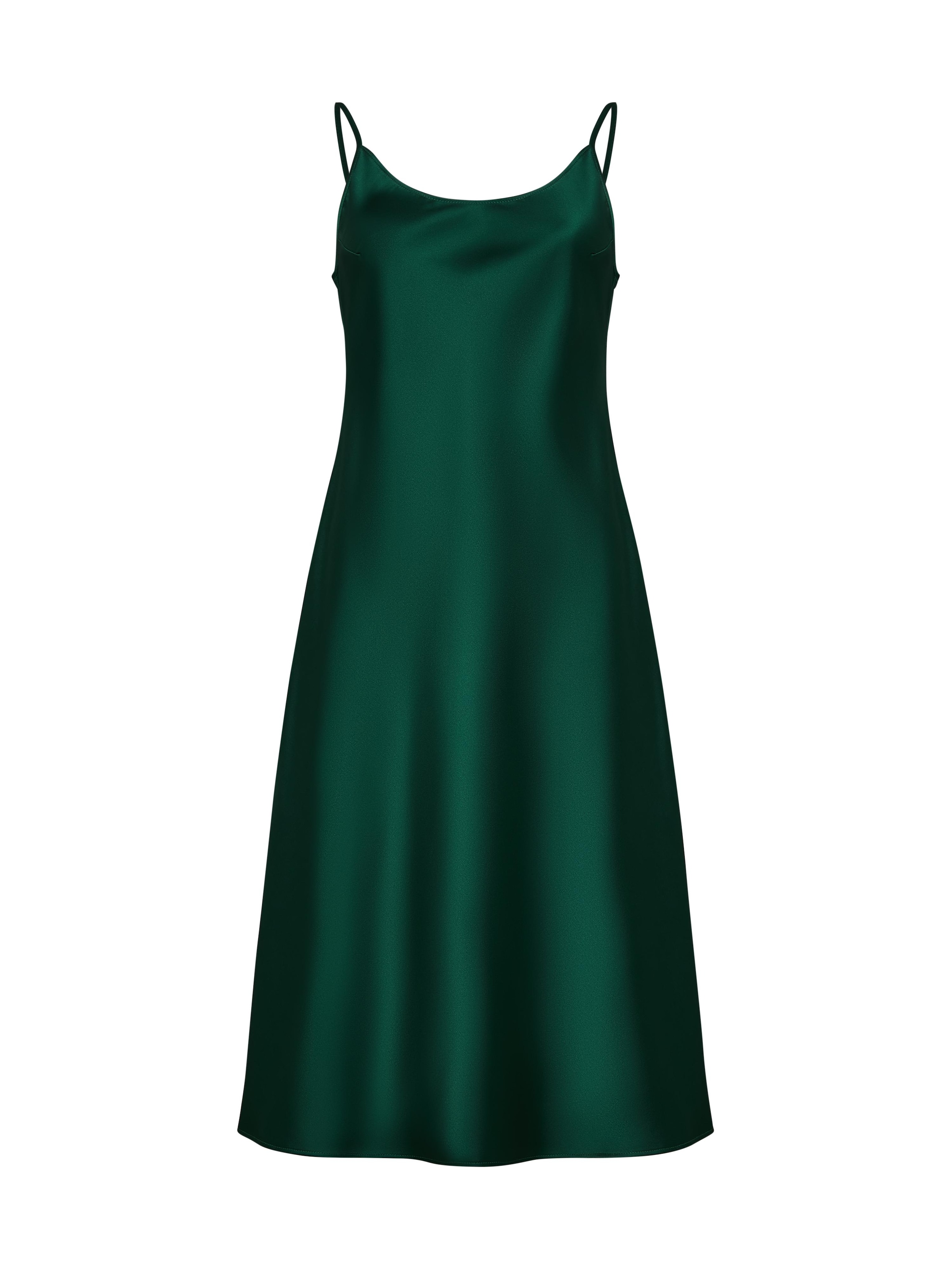 Serena Silueta Dress 'Below the knee satin slip dress 'Grace'' in Green: front