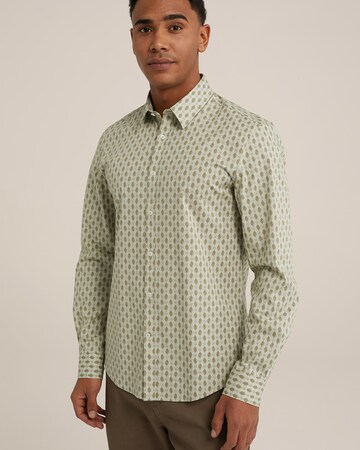 Coupe slim Chemise WE Fashion en vert : devant