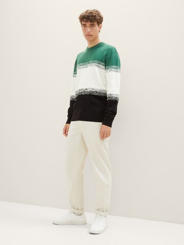 TOM TAILOR DENIM Sweater in Green