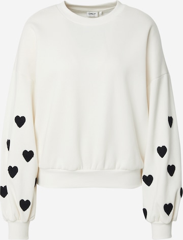 Sweat-shirt 'ONLMACY' ONLY en blanc : devant