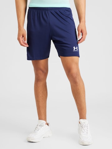 UNDER ARMOURregular Sportske hlače 'Challenger' - plava boja: prednji dio