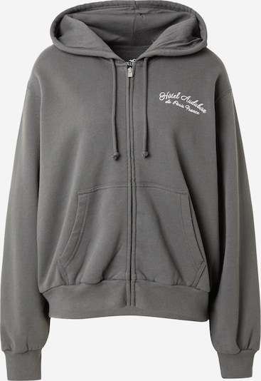 HOLLISTER Sweatjacke 'EMEA' in dunkelgrau / weiß, Produktansicht