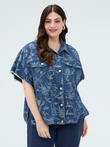 Camicia da donna di Fiorella Rubino in blu: frontale