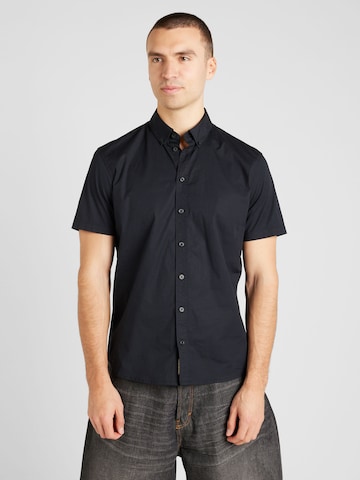 BLEND Slim fit Button Up Shirt in Black: front
