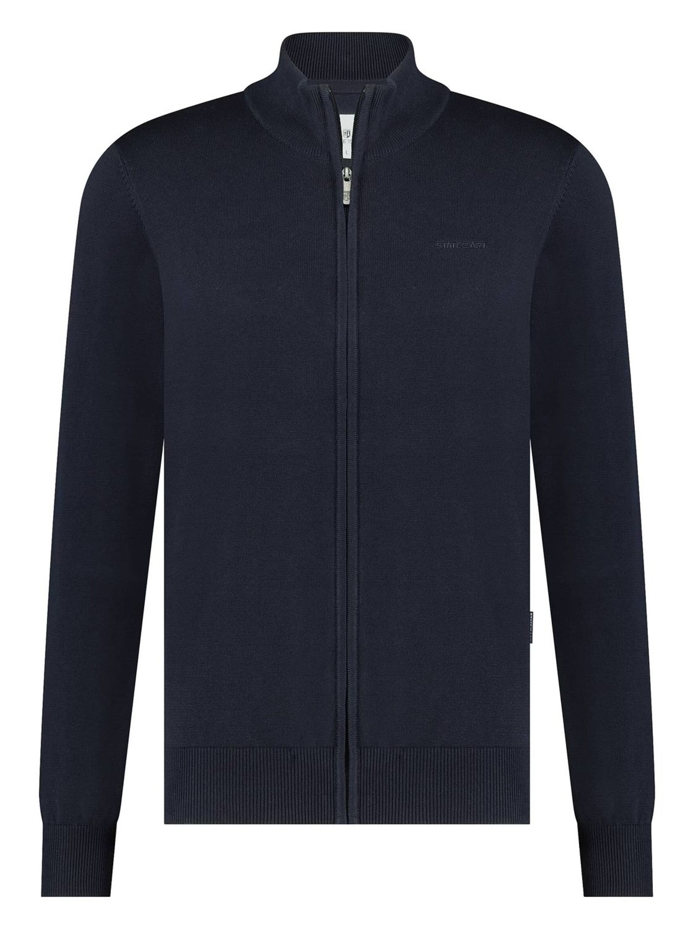 State of Art Gebreid vest in Blauw: voorkant