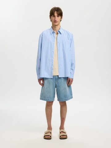 SELECTED Comfort fit Button Up Shirt in Blue