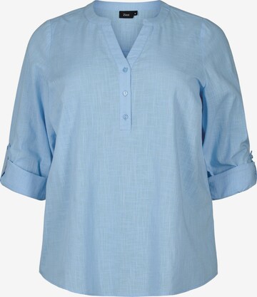 Zizzi Blouse 'CANANNA' in Blauw: voorkant