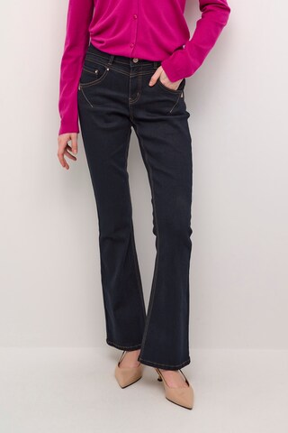 Cream Flared Jeans in Blue