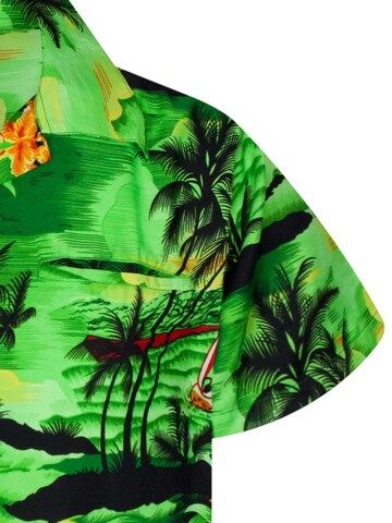 King Kameha Regular fit Button Up Shirt 'Surf' in Green