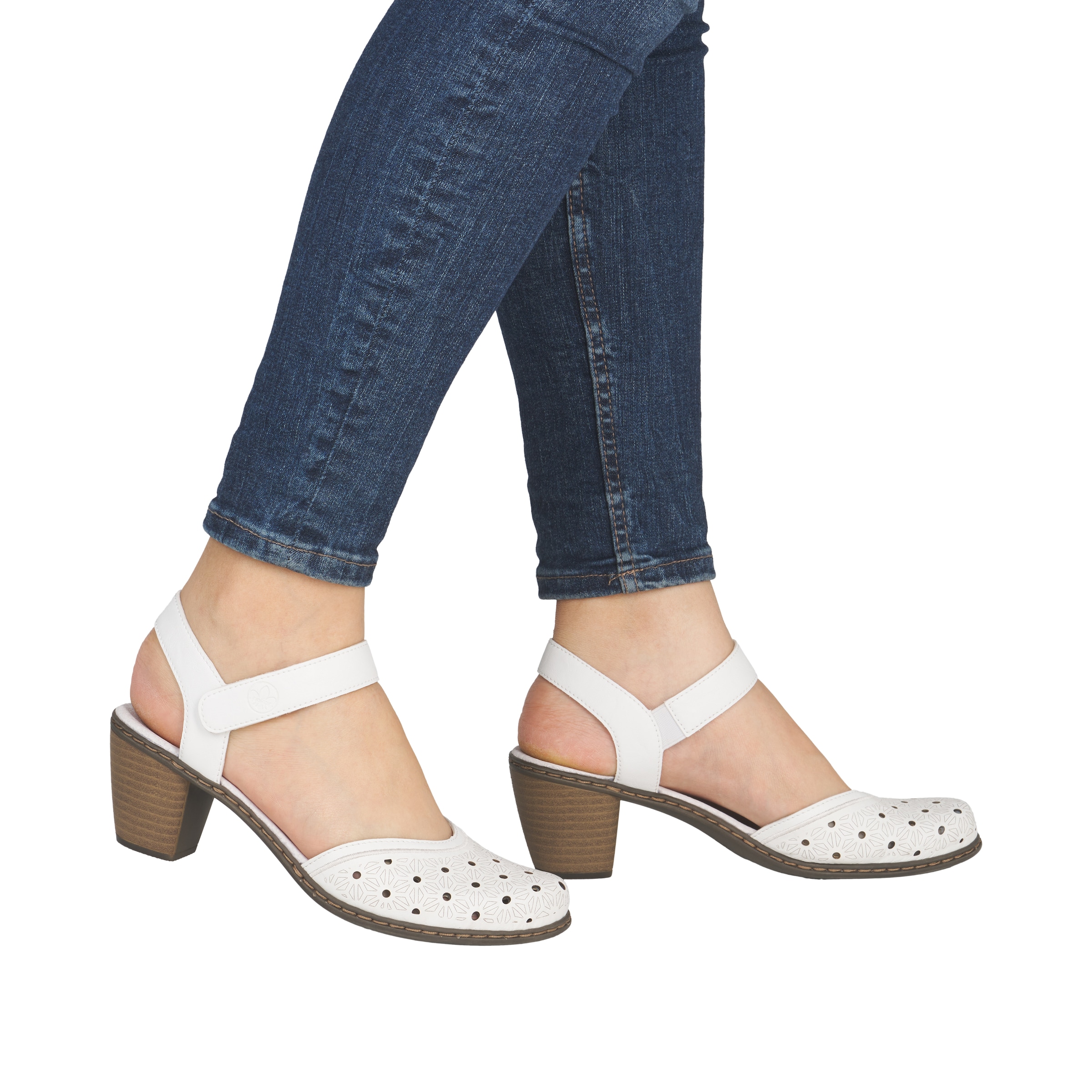 Escarpins '40991' Rieker en blanc : devant