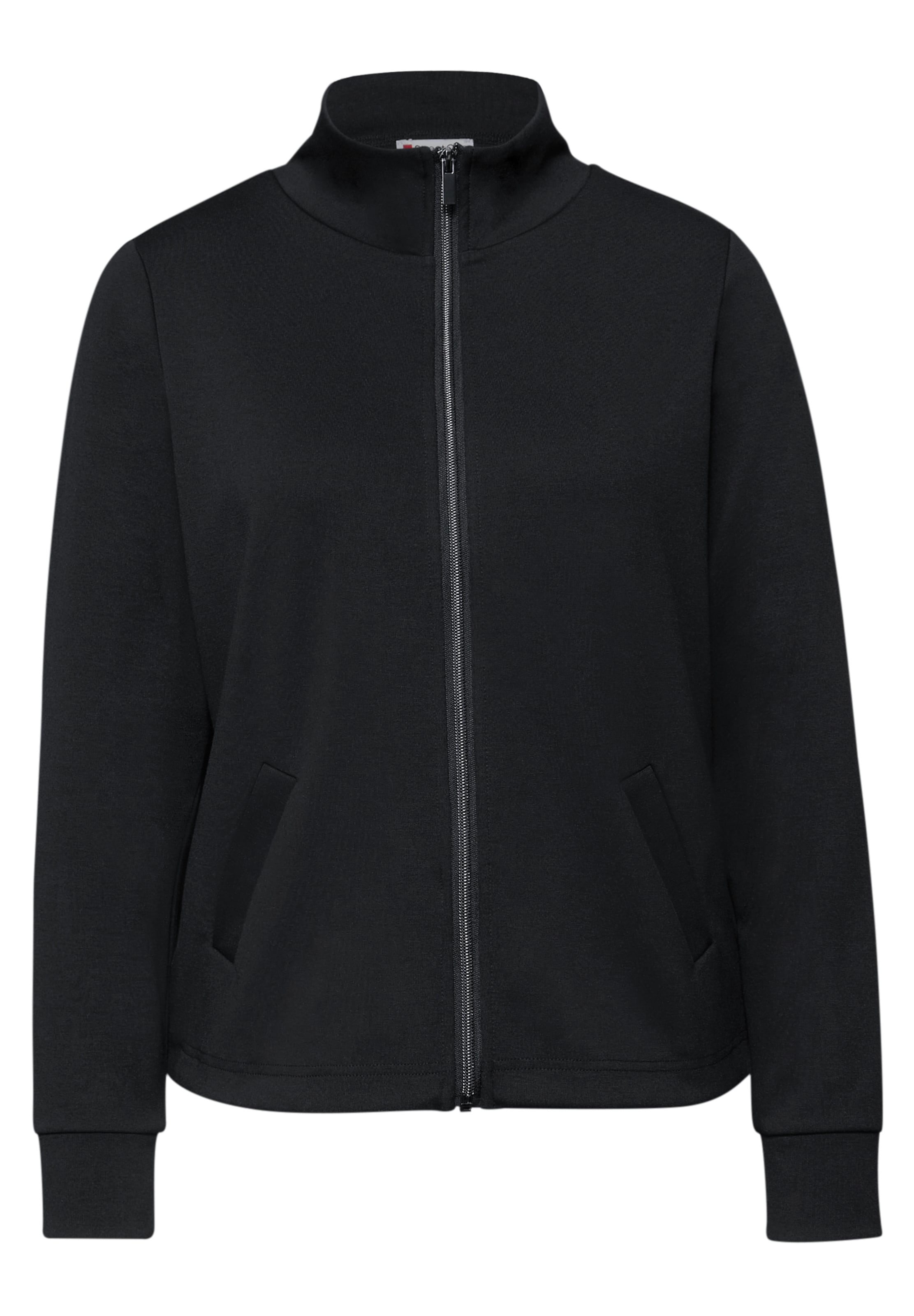 STREET ONE Sweatjacke in Schwarz: Vorderseite