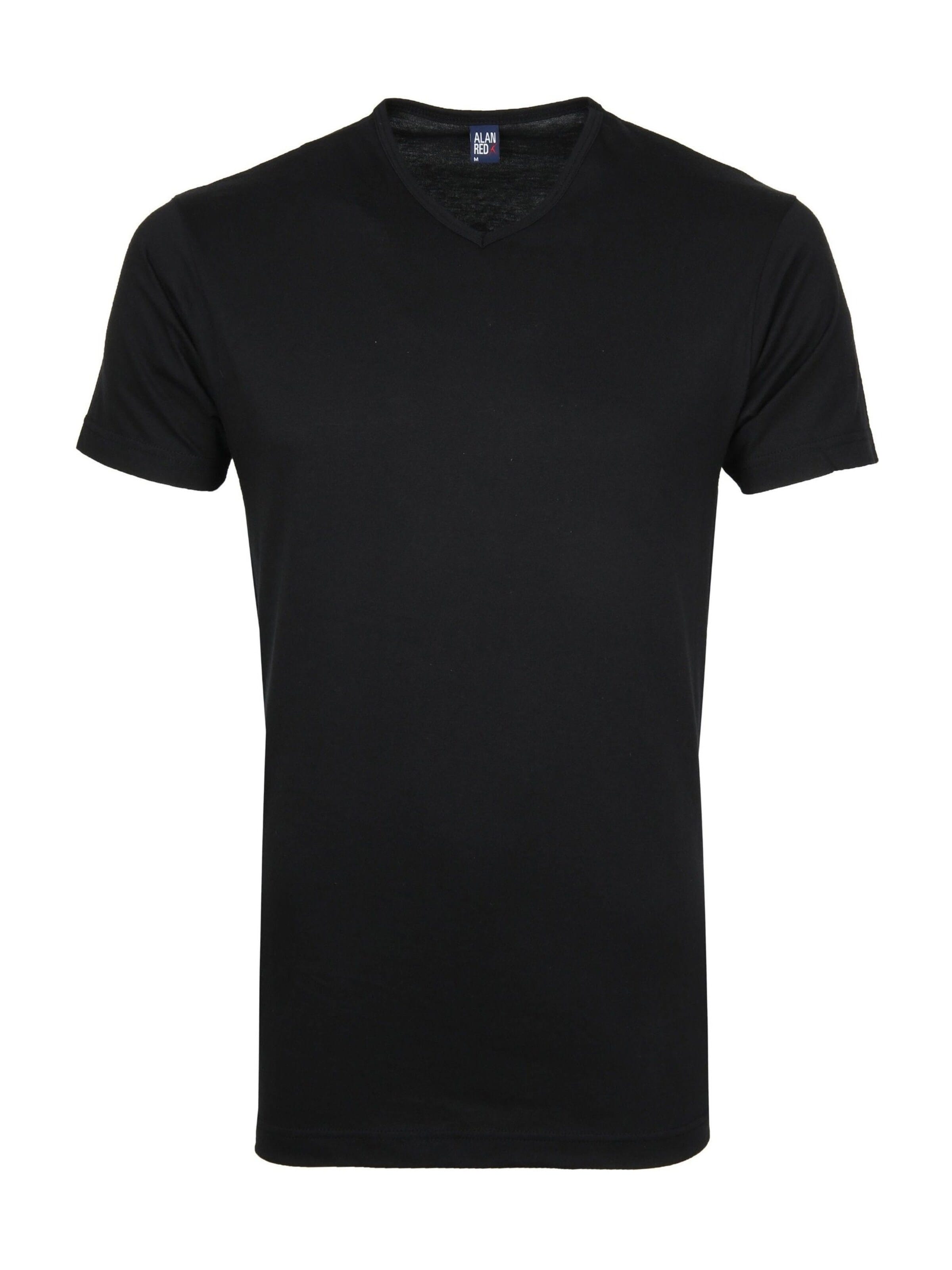 alan red Undershirt 'VERMONT Stretch V-Neck' in Black
