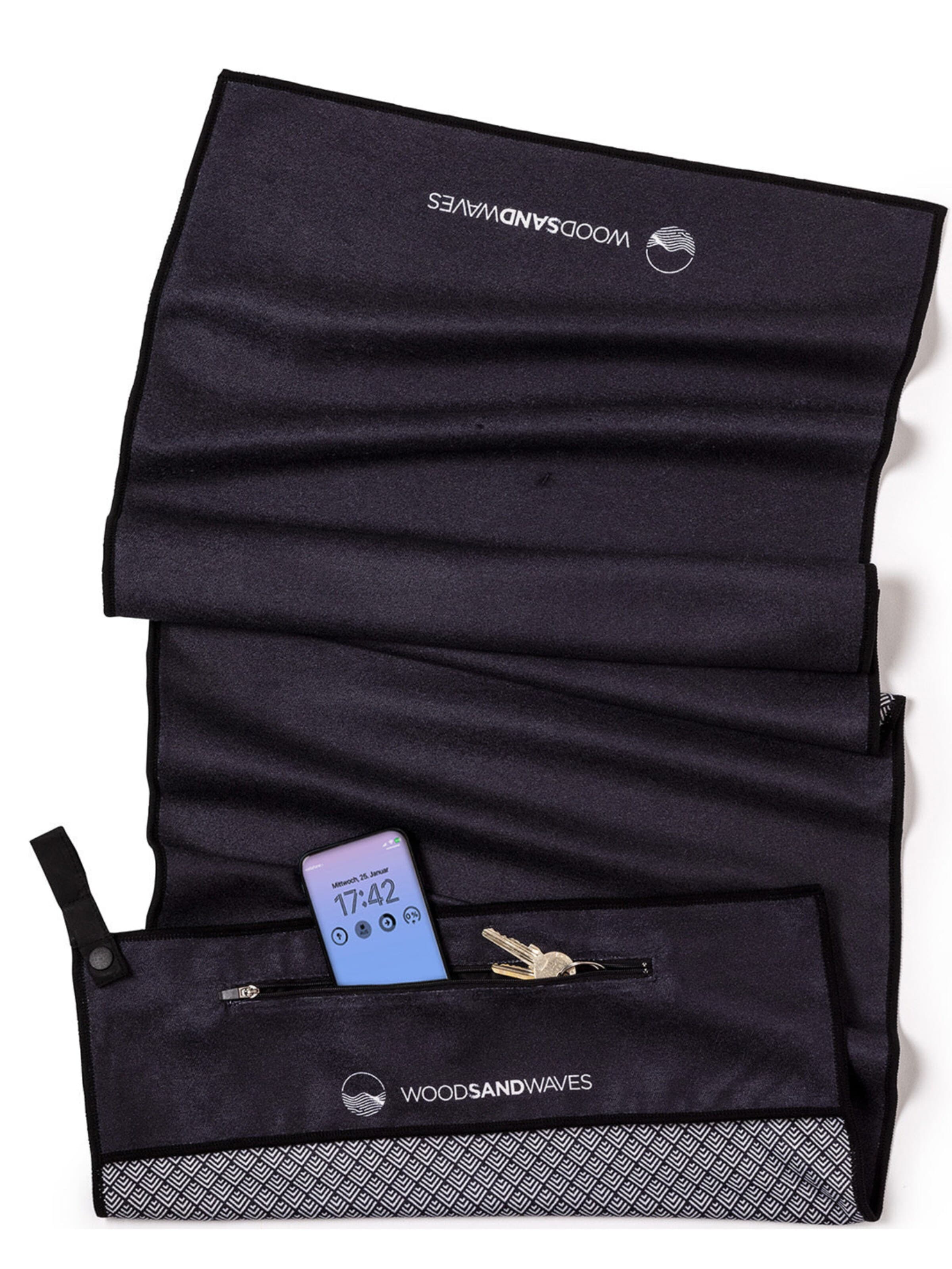woodsandwaves - Toalla 'Clear Black' en negro