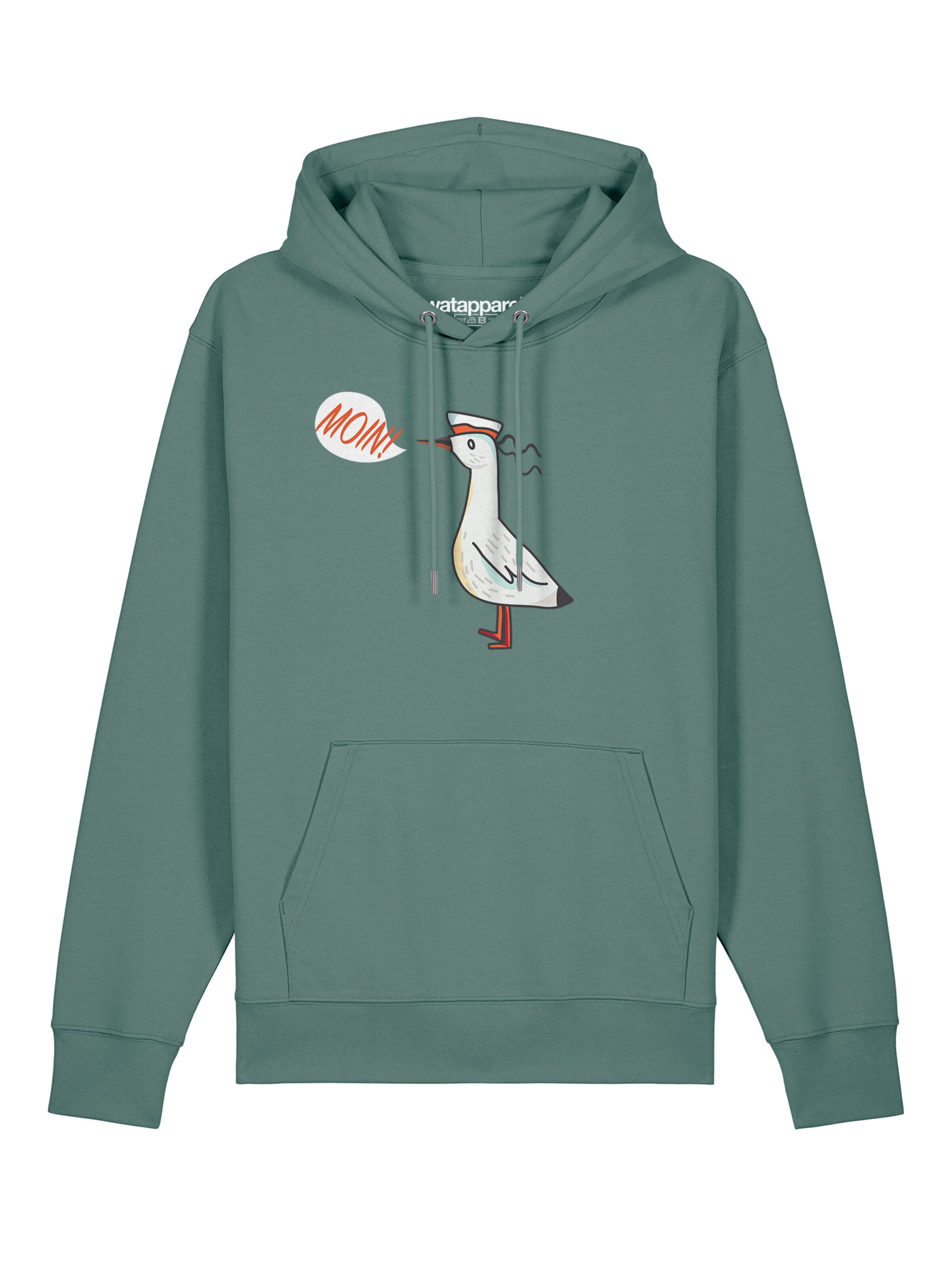 Sweat-shirt 'Moin Seagull' Watapparel en vert : devant
