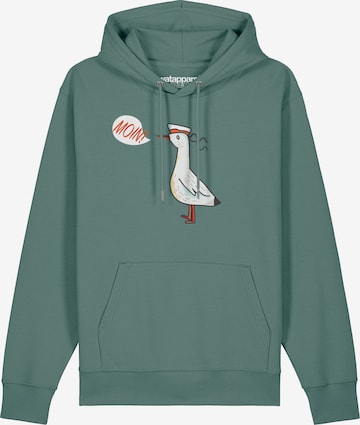 Sweat-shirt 'Moin Seagull' Watapparel en vert : devant
