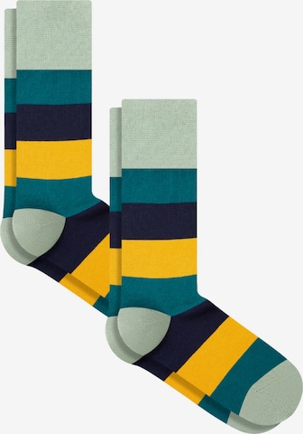 Albero Natur Socks 'Bio-Baumwoll-Socken mit längerem Bündchen - 2er Pack' in Green: front