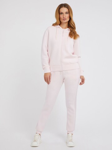 GUESS Athletic Zip-Up Hoodie in Pink