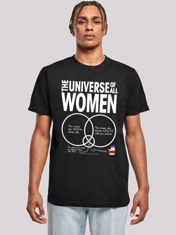 F4NT4STIC T-Shirt 'Big Bang Theory Theory The Universe Of All Women' in Schwarz: Vorderseite