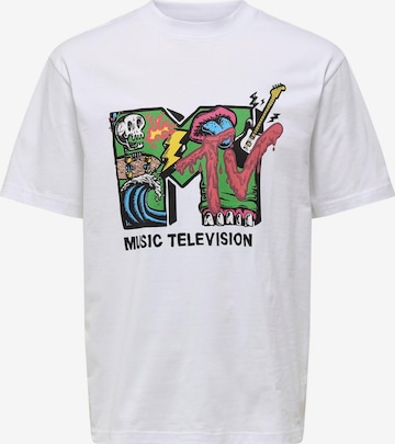 Only & Sons Shirt 'MTV' in White: front