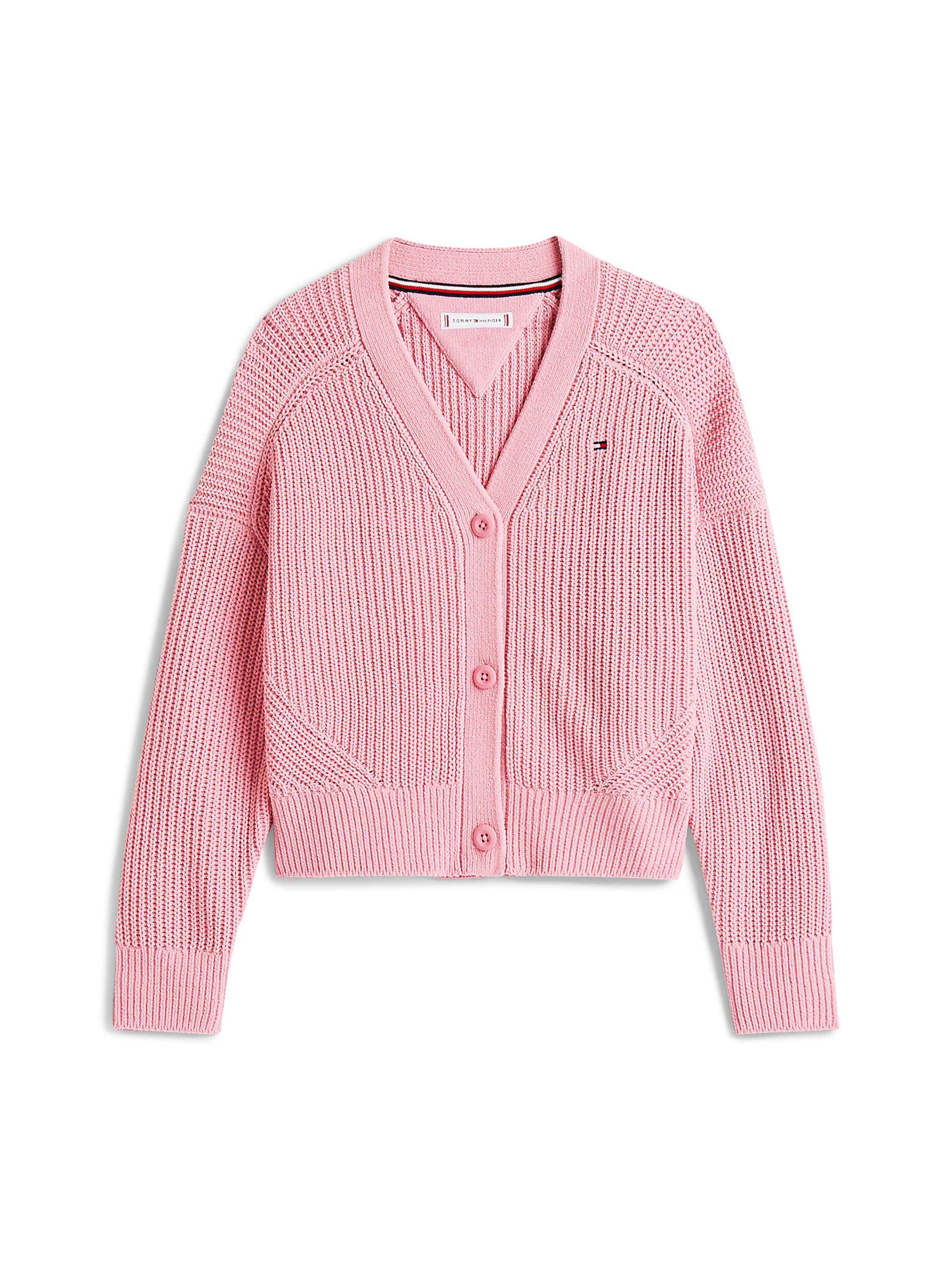 Cardigan TOMMY HILFIGER en rose : devant