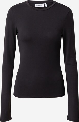 WEEKDAY Shirt in Black: front