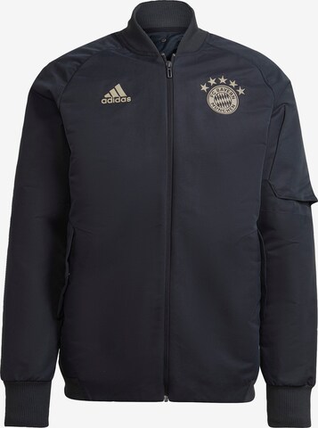 ADIDAS PERFORMANCE Athletic Jacket 'FC Bayern München' in Grey: front