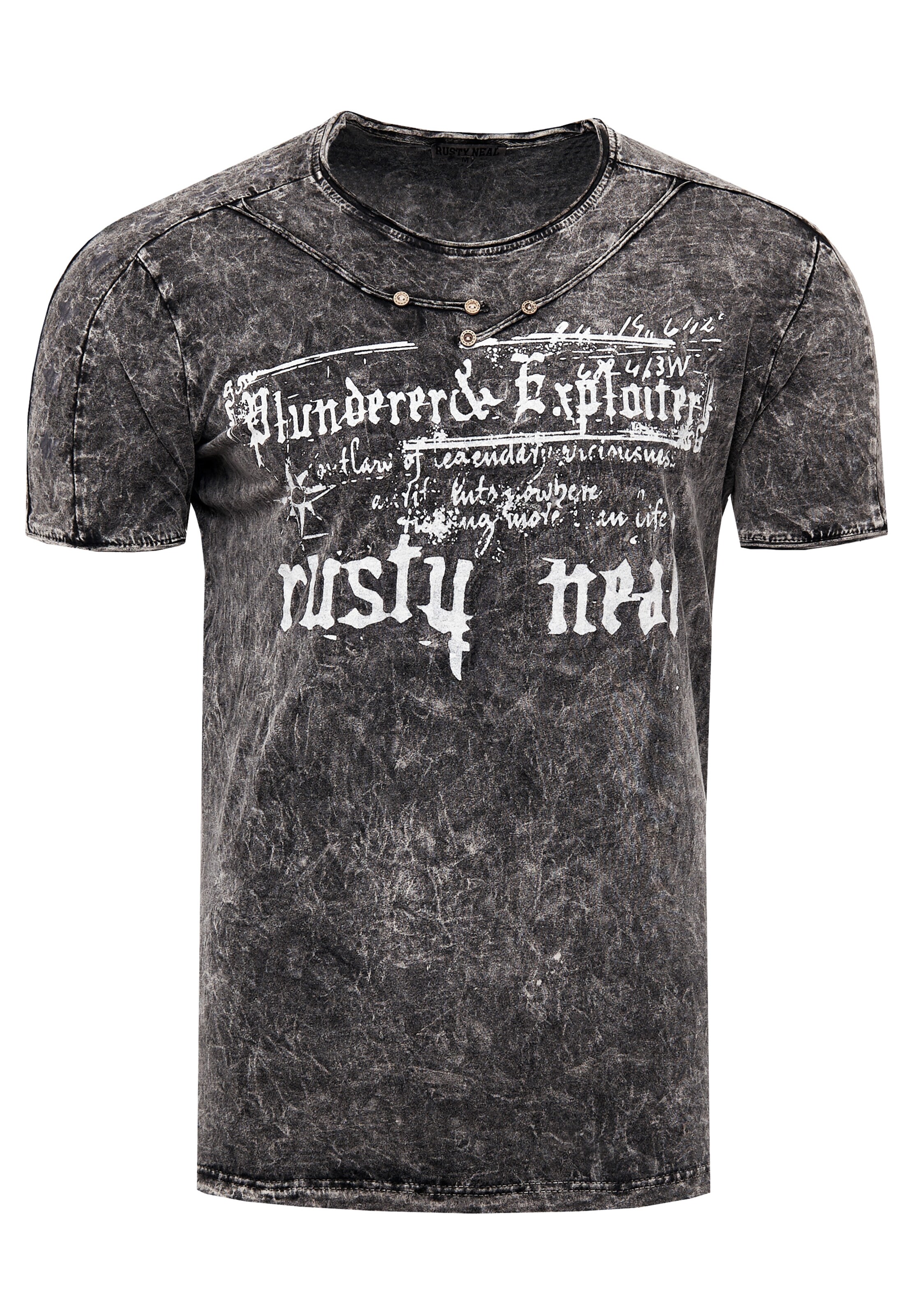 Rusty Neal Shirt in Zwart: voorkant