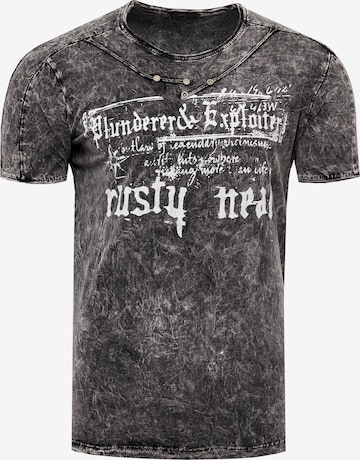 Rusty Neal Shirt in Zwart: voorkant