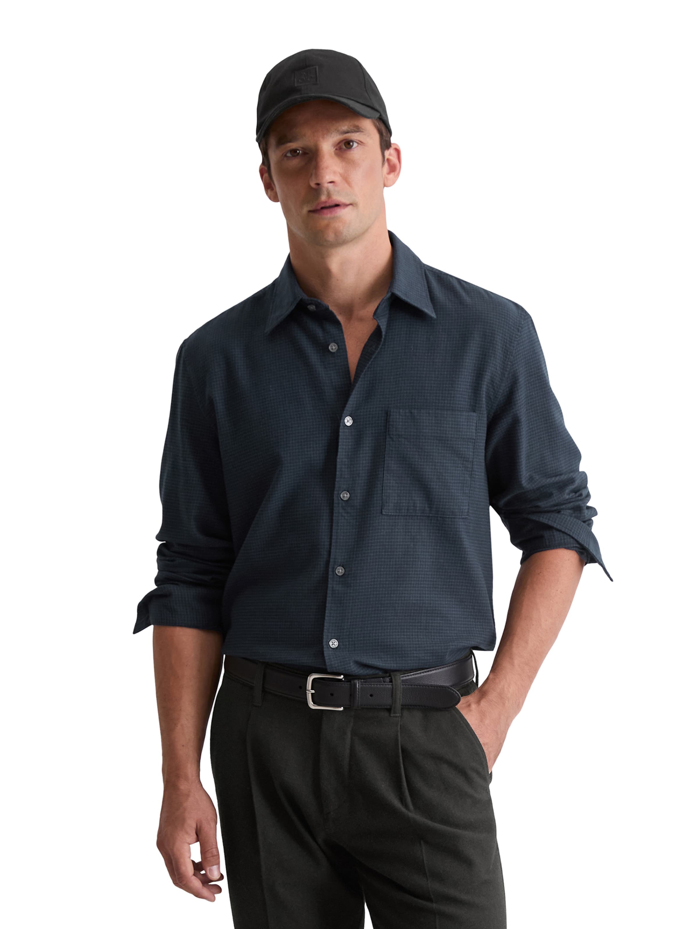 Marc O'Polo Regular fit Overhemd in Blauw: voorkant