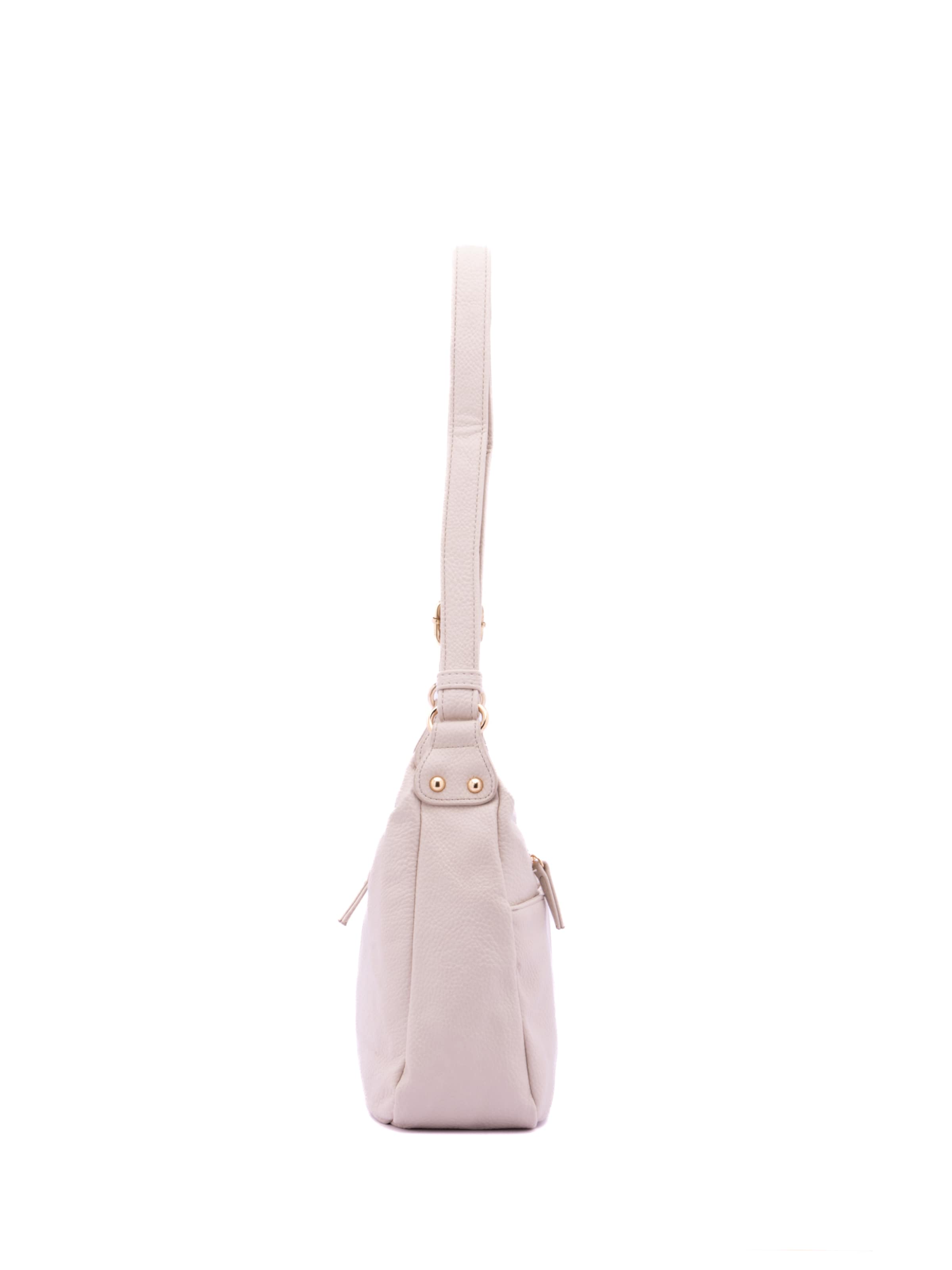 Borsa a spalla 'Borsa a Tracolla Donna Ecopelle con Zip e Tasche Multiple - B Cavalli' di B. Cavalli in beige