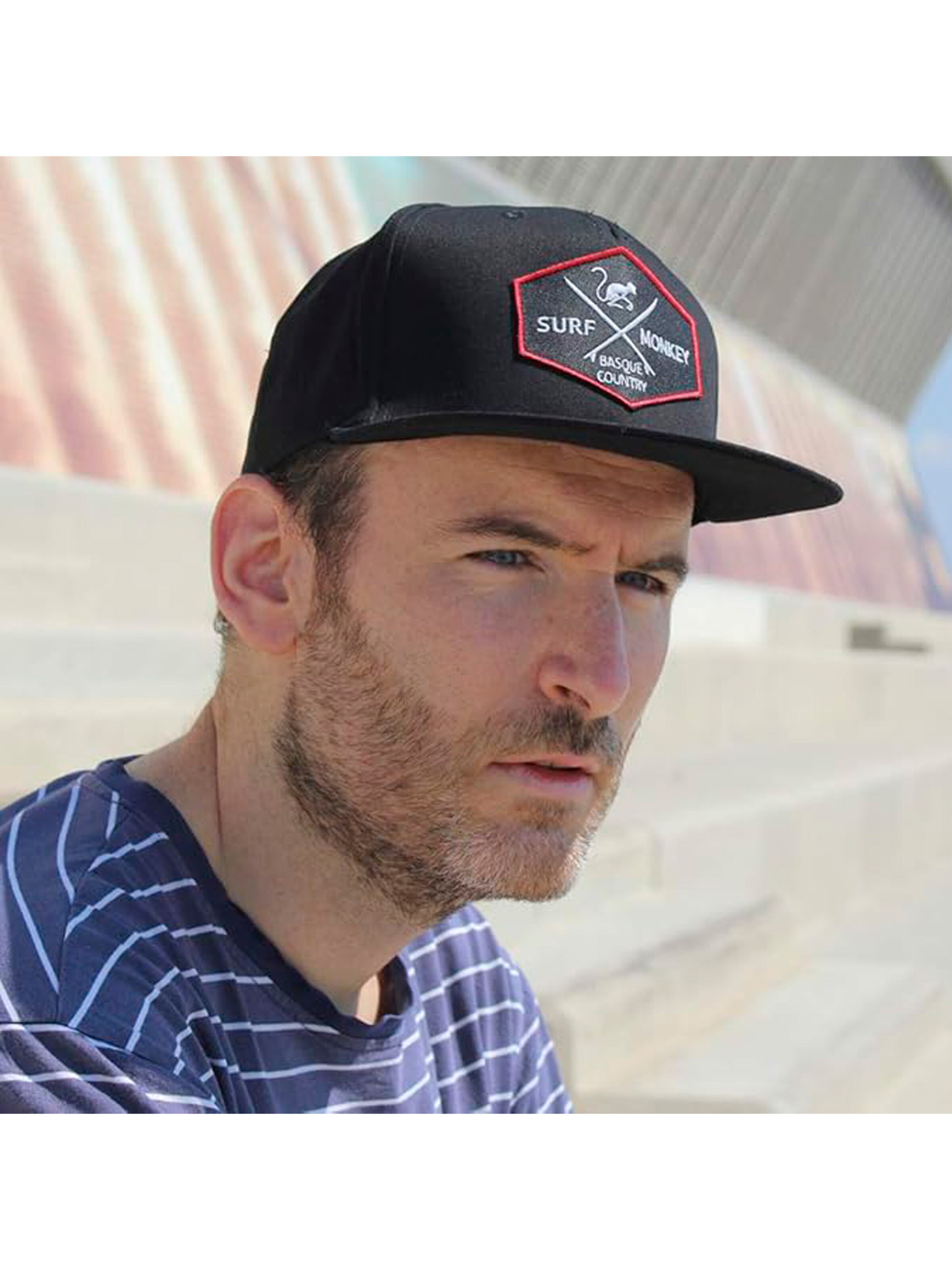 Surf Monkey Athletic Cap in Black