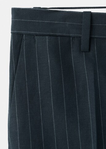 MANGO MAN Regular Pleated Pants 'Hans' in Blue