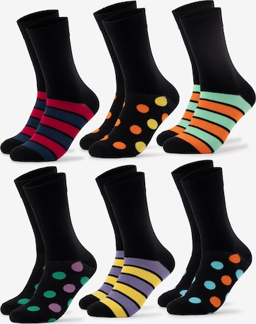 Occulto Socks 'Bunt Moritz' in Black: front