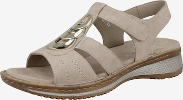 ARA T-Bar Sandals in Beige: front